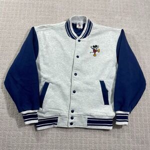 Vintage 90s Disney Mickey Mouse Size Large Sweater Button Down Varsity Jacket